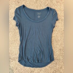 American Eagle Soft & Sexy Ribbed Blue Tee - Size Small